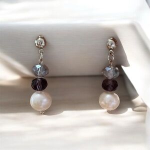 Elegant Silver and Pearl Drop Earrings